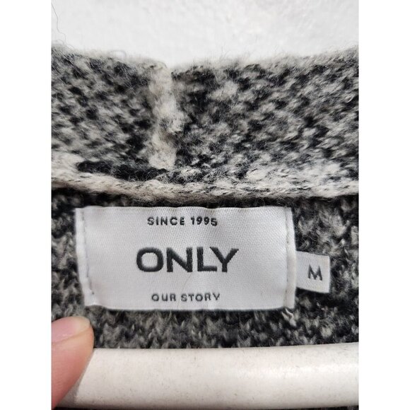 Only Our Story Womens Cardigan Medium Black Gray Animal Print Longline Sweater - Picture 3 of 7